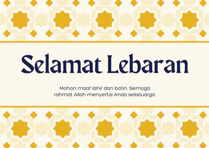 Contoh Kartu Ucapan Idul Fitri Bahasa Indonesia 1